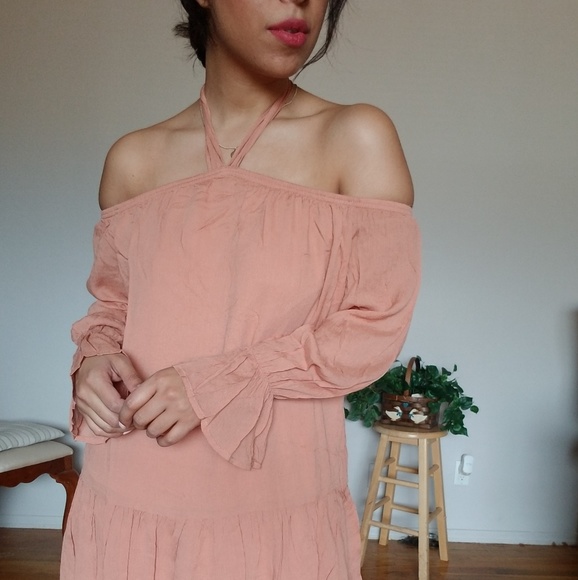 JUST PEACHY BLUSH HALTER TUNIC DRESS - Picture 7 of 7